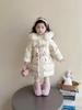 2025 Winter Girls' Mid-Length Down Jacket - Cute Hooded White Duck Down Coat