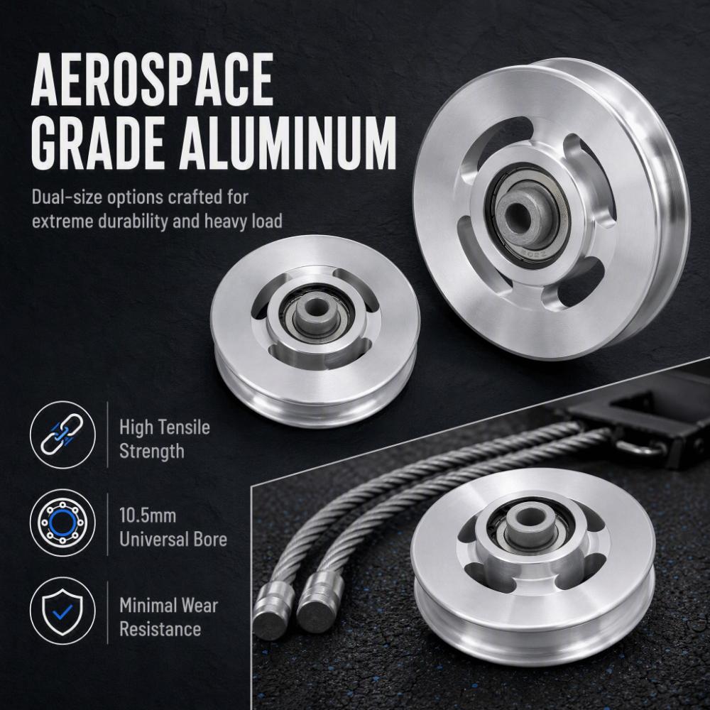 Universal Fitness Pulley Wheel Silver Pulley Wheel Strength Training Pulley Home Gym Upgrade