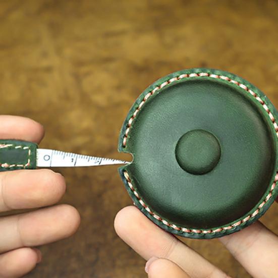 1.5M/60-inch Mini Faux Leather Tape Measure Portable Double-sided Soft Measuring Tape Retractable Flexible Height Ruler Tape Measuring Tool