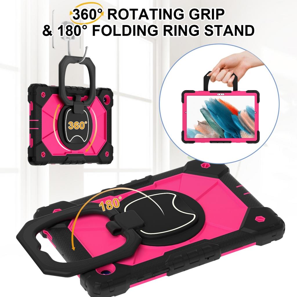 Für Samsung Galaxy Tab A8 10.5 (2021).360° drehbarer Griff, robuster Schutzständer, TPU + PC, 3-in-1, stoßfestes Tablet-PC-Gehäuse