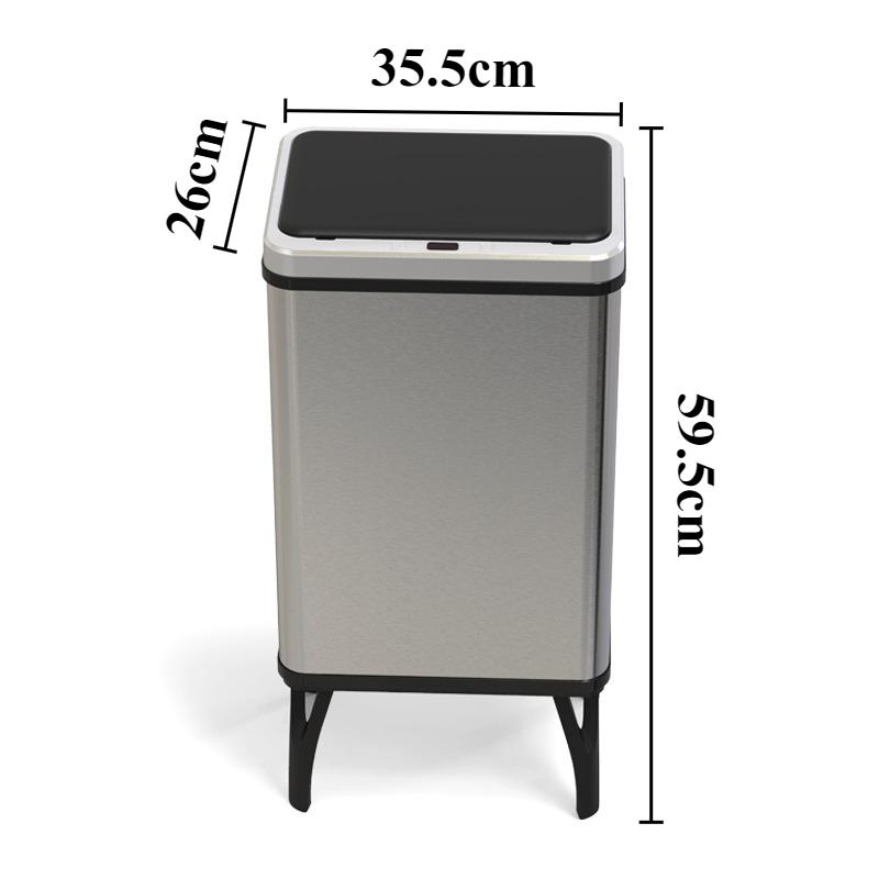 

Stainless Steel Trash Can Intelligent Sensing Garbage Bin Large Capacity High Tripod Trash Bins Kitchen Cleaning Accessories