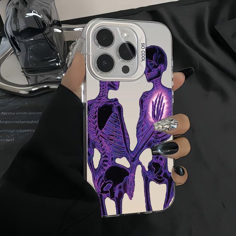 Purple Form Phone Pro Max Transparent Cover for iPhone 16 16E 15 14 13 12 11 Case Funda