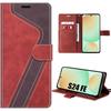 Case for Samsung Galaxy S24 FE (not for S24) - Red Anti-scratch Protection Flap 360 Degree Shockproof