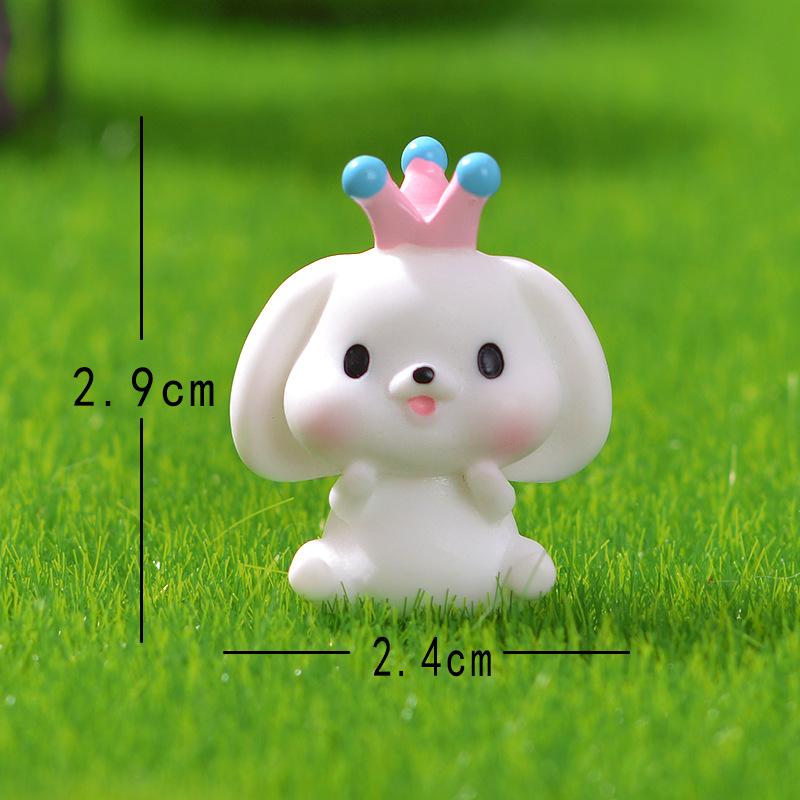 1/6 Figurine Miniature Funny Cute Rabbit Micro Landscape Ornaments For Hoom Decorations DIY Office Desk Accessories Room Decor