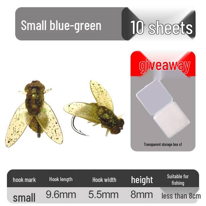 Bionischer Weichfliegenfischhaken: Künstlicher Insektenköder für Bachfischen, Weißfische und Döbel.