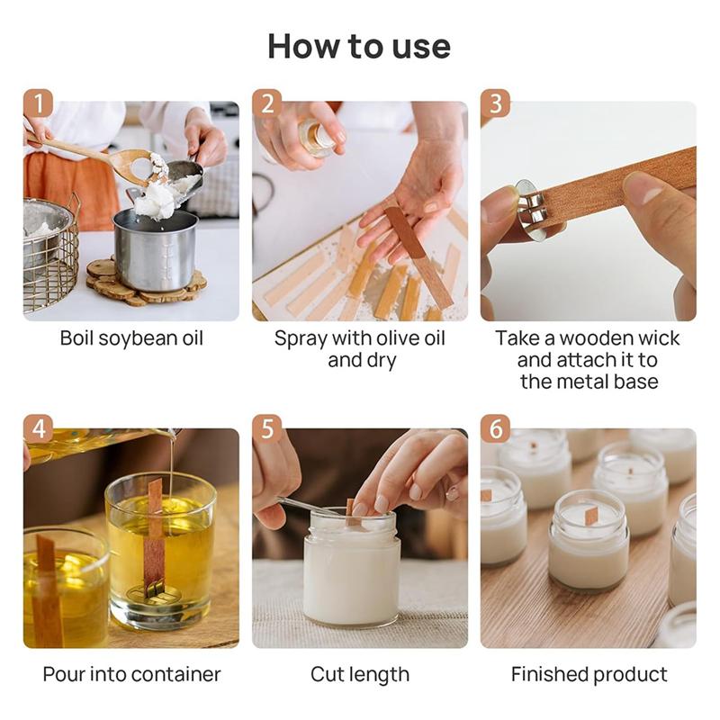 Good-Wooden Candle Wicks 100 Wooden Wicks  For Candle Making, Candle DIY Craft A 1Set