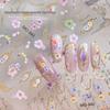 3D Gilded Dried Flower Nail Art Stickers - Retro Light Luxury with Gold Line