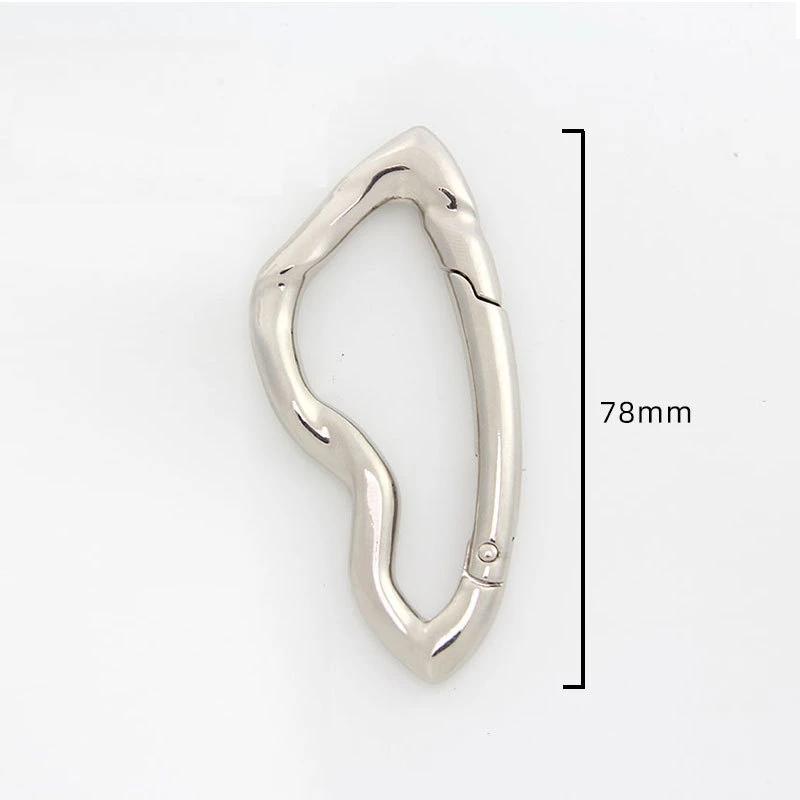 

Big Irregular Twisted Metal Carabiner Spring Keychain for DIY Car Key Chain Punk Bag Waist Buckle Creative Women DIY Keyring Y2K