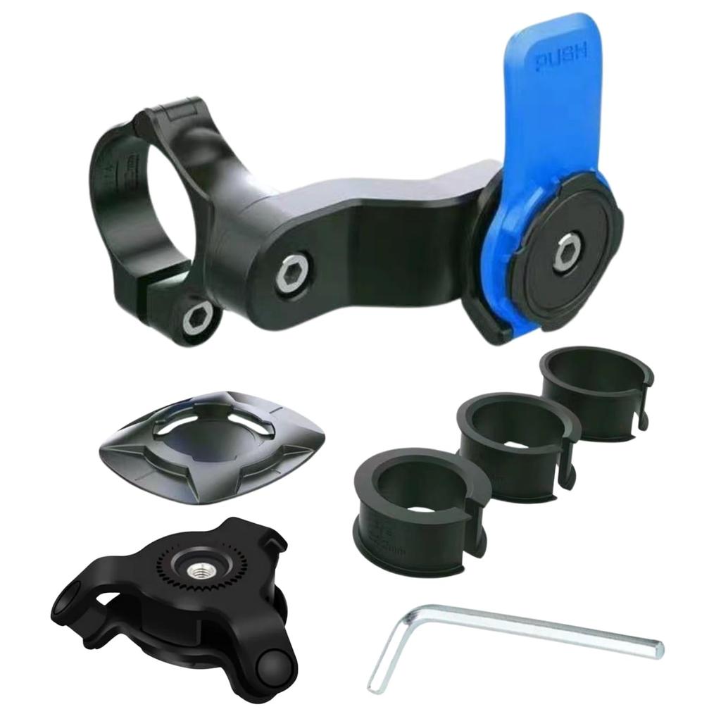 WaYori Quad Lock Compatible Motorcycle Smartphone Holder Handlebar Mount Full Set with 3 Universal Easy Installation for Bicycles and Road Sizes,