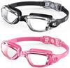 Aegend Swim Goggles 2-Pack No Leaking Anti-Fog UV Protection Mirrored Adult Men Women Wide View Outdoor