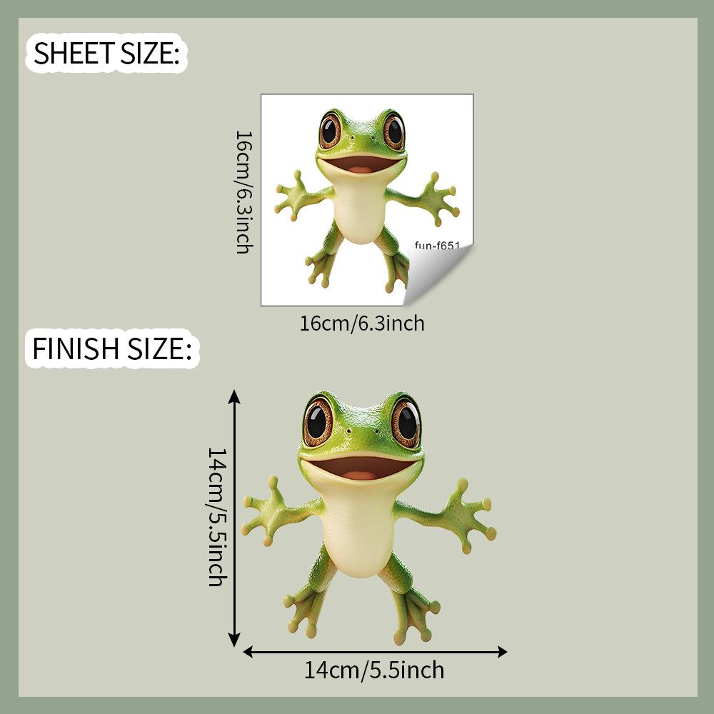 Quirky Big-eyed Frog Glass Car Beautification Decoration Window Sticker
