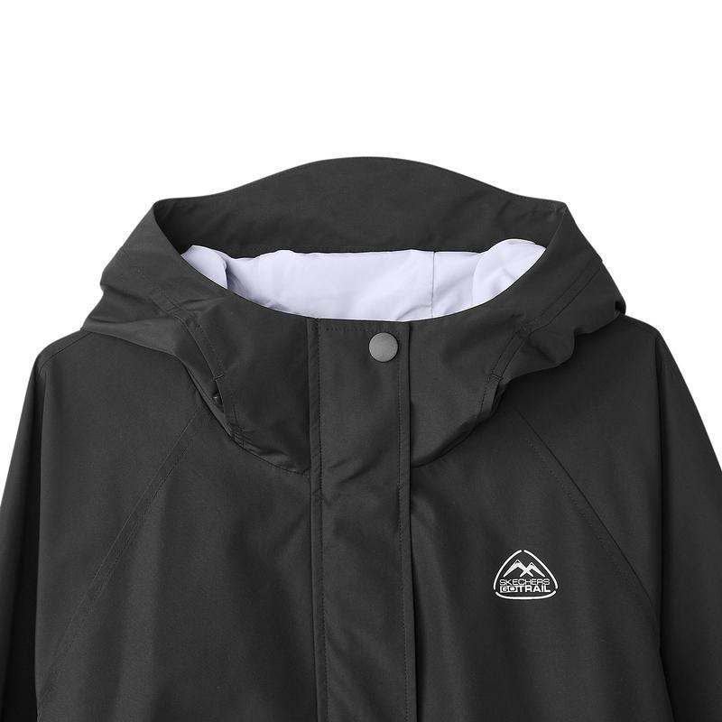 Skechers Outdoor Series Comfortable Soft Versatile Hiking Waterproof Windproof Breathable Durable Jacket Women Outerwear Carbon-Black L424W204-0018