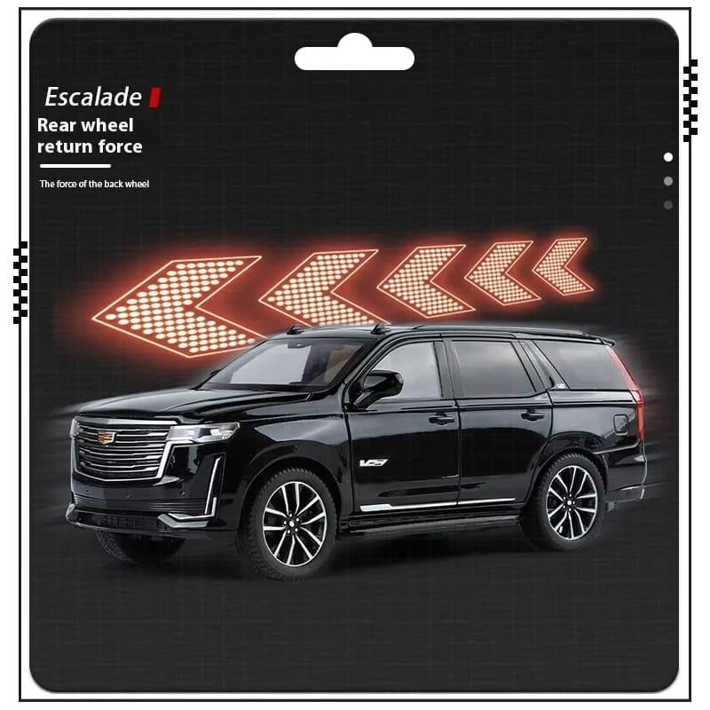 1:24 Cadillac Escalade SUV Alloy Car Die-cast Metal Model Business Car Sound and Light Desktop Collection Decoration Gift Boy Display Ornaments
