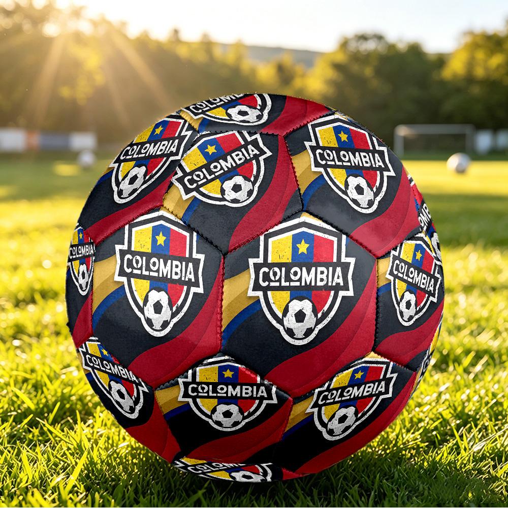Pallone da Calcio Stampato Colombia Taglia 5 Resistente all'Usura Standard da Allenamento per Adulti Regalo per Appassionati per Partite Sportive Indoor Outdoor