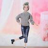 Puppenkleidung, trendiger Mini-Kompaktpullover, langärmelig, dekorieren Sie Puppenstoff, 11-Zoll-Puppenanzug mit Hut, Geschenk
