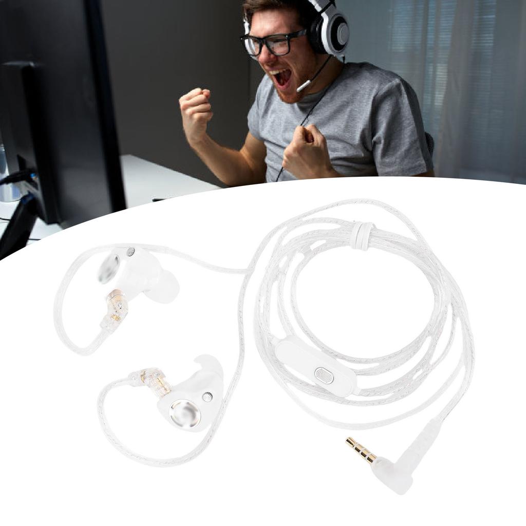 3.5mm Wired Earbuds with Detachable 2Pin Cable HiFi Noise Cancelling Earphones Super Linear Driver Built In Microphone