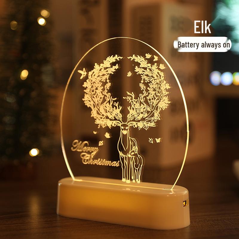 3D Neon LED Christmas Ornament Night Light