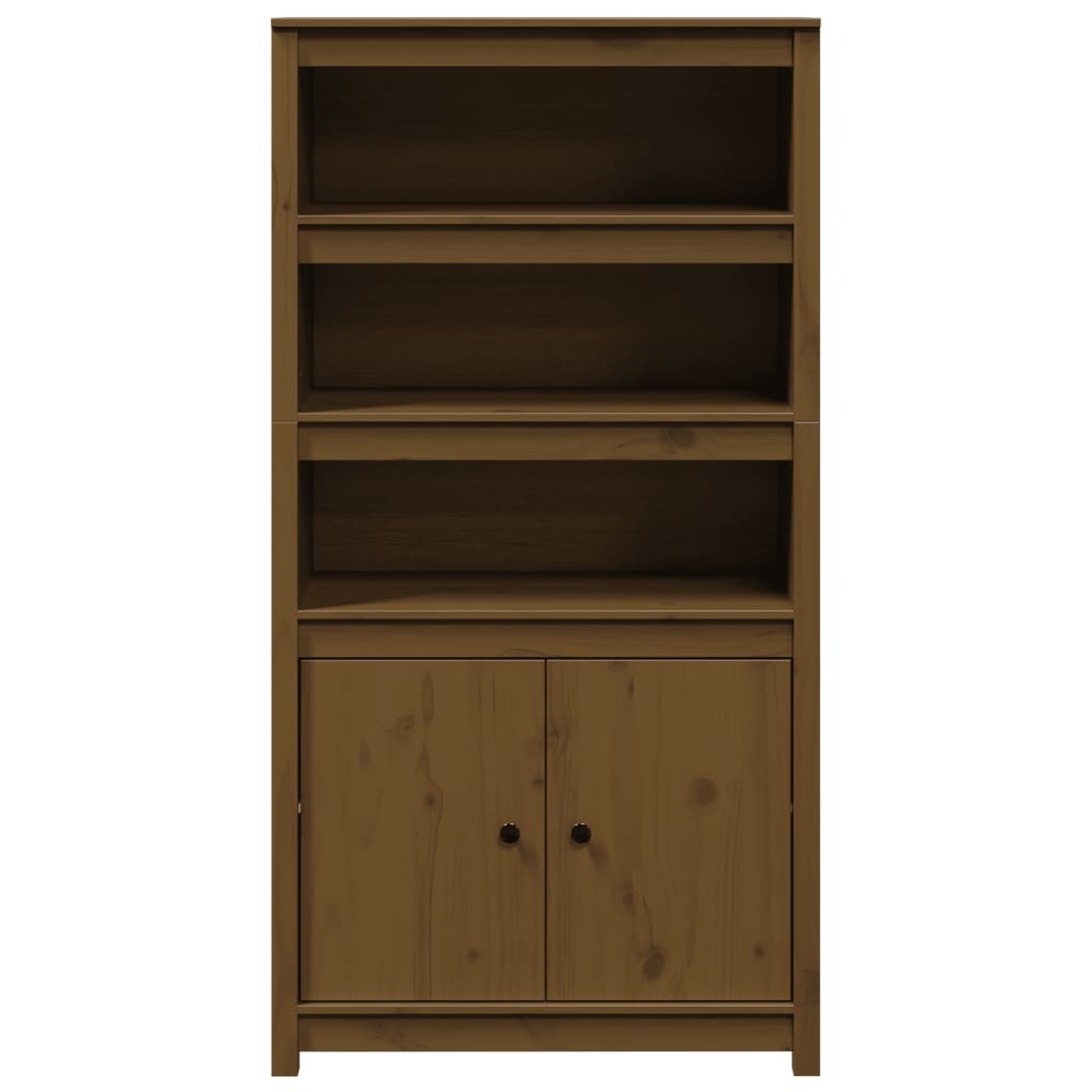Highboard Honey Brown 80 x 35 x 154 cm Solid Pine Wood