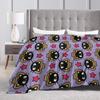 Cute Chococats Plush Blankets Students Black Cat Flannel Throw Blanket For Outdoor Super Soft Design Quality Bedspread Gift