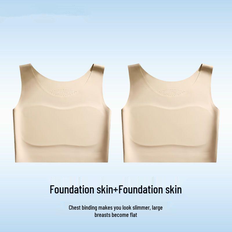 Seamless Chest Binding Sports Bra: Anti-Sag, Gather Underarm Fat, Super Flat Design for Larger Busts.