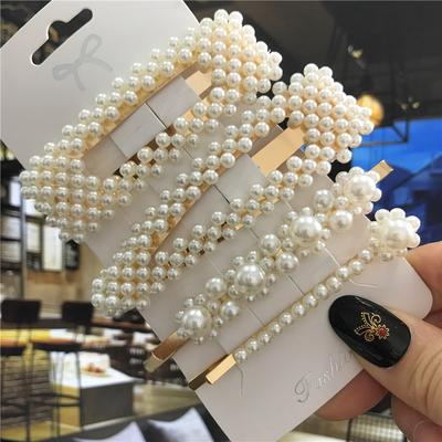 Moda Perle Imitazione Kawaii Fermagli per Capelli Accessori per Capelli da Donna Geometrici Fioretti Fermagli Copricapo Dolci Spille Bambine