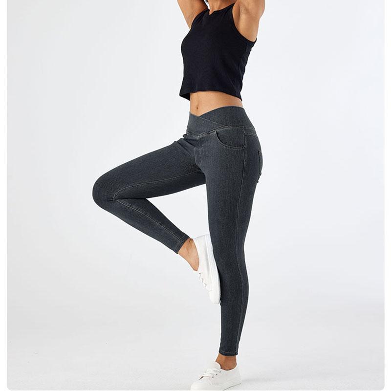 Schlanke High-Waist Yoga-Jeans Damen sexy lässig Hochelastische Denimhose Damen