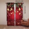Set Of 2 Christmas Curtain Red Sparkling Stars Backdrop New Year Eve Party Xmas Holiday Decorations Curtains Made Polyester