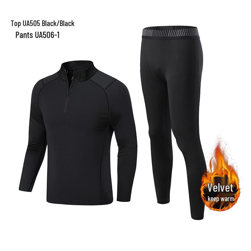 Kids' Quick-Dry Long Sleeve Training Set - Velvet Lined, High Elasticity for Autumn/Winter Sports