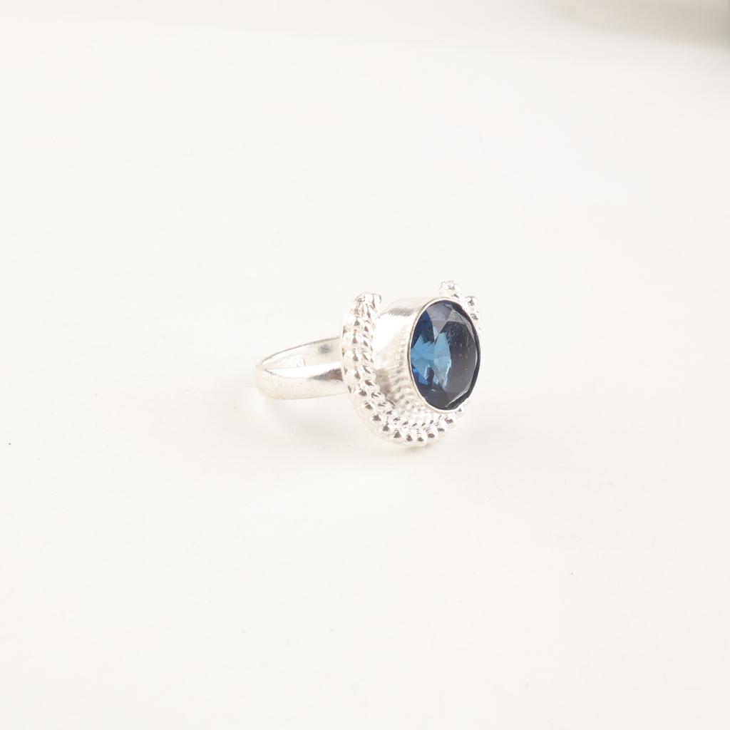 London Blue Topaz Gemstone 925 Sterling Silver Handmade Jewelry Ring For Love RR-48-13