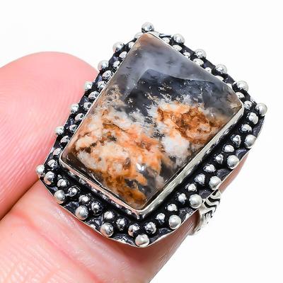 Dendrite Opal Gemstone 925 Sterling Silver Jewelry Ring Size 5.5 F0a38
