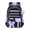 High Quality School Backpack for Girls Cute Black Pink Purple Bowknot Bookbag School Bags for Primary Middle School Students