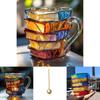 Painted Book Mug Hand Painted Resin Coffee Cup Artistic Decorative Mug For Home Office