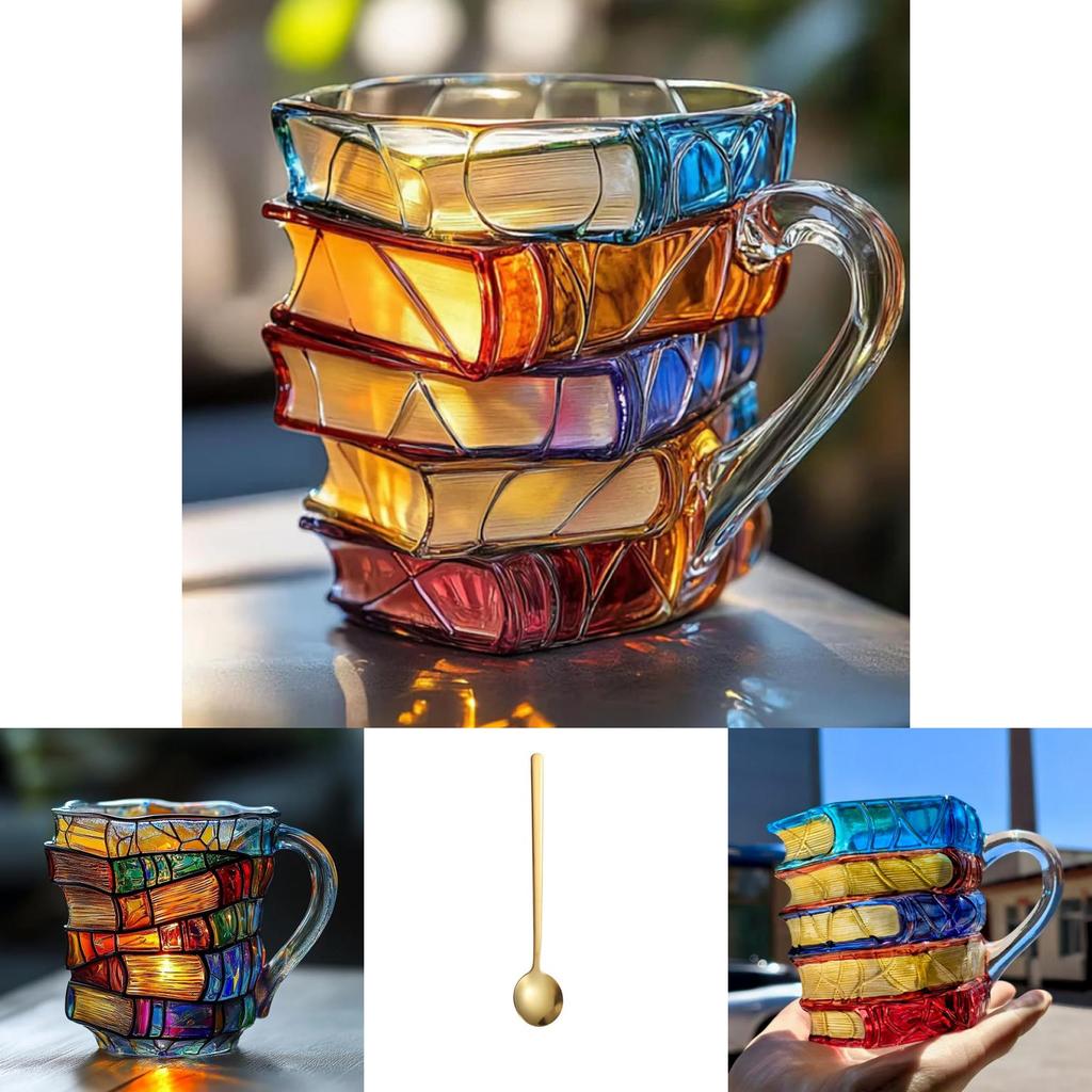Painted Book Mug Hand Painted Resin Coffee Cup Artistic Decorative Mug For Home Office