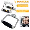 Pulldown Cable Machine Steel Handle with Rubber Gym Lat Pull Down Rope Handle Triceps Fitness T-Bar Handle Grip for Home Workout