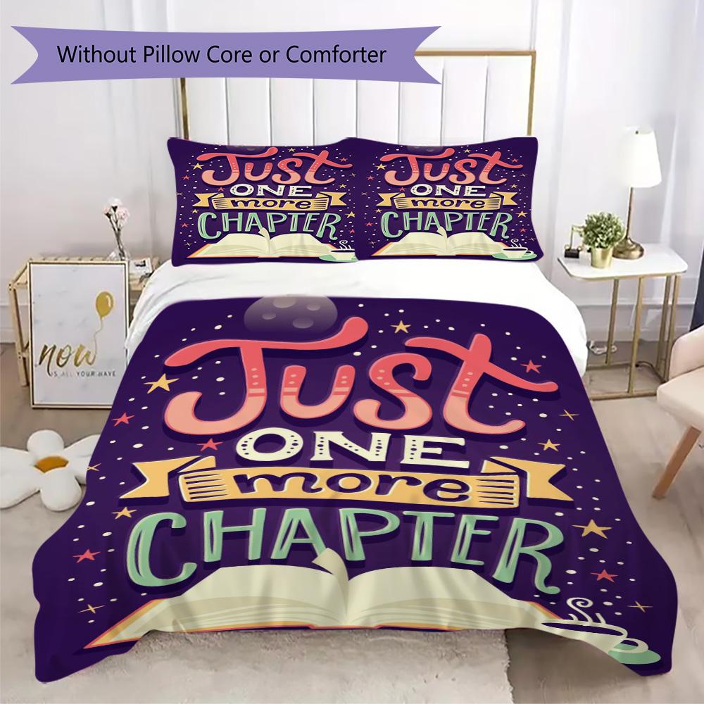 Gifts for Book Lovers Pattern Bedding,Quilt Set Quilt Cover Pillowcase Home Birthday Gift (1*duvet cover+2*pillowcase,without core)ZSJT0917119