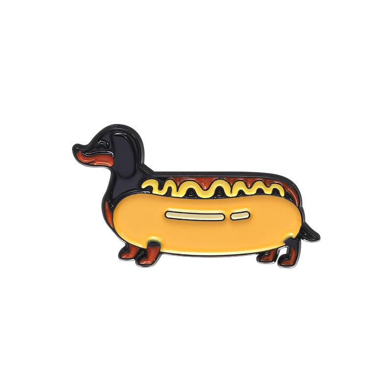 Cartoon Dog Series Enamel Pins Cute Anime Dachshund Sausage Dog Pet Animal Brooches Lapel Badge Jewelry Gifts For Kids Friends