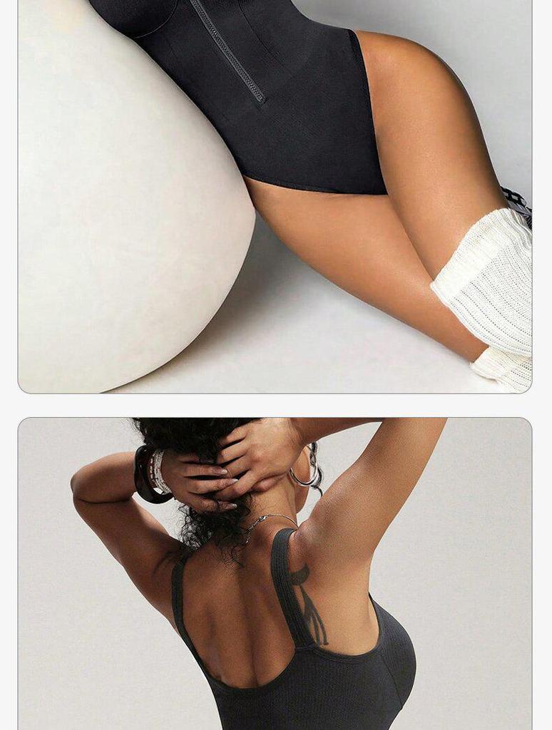 Women's Seamless Shaping Bodysuit with Front Zipper - Waist Cincher, Hip Lift, and Tummy Control