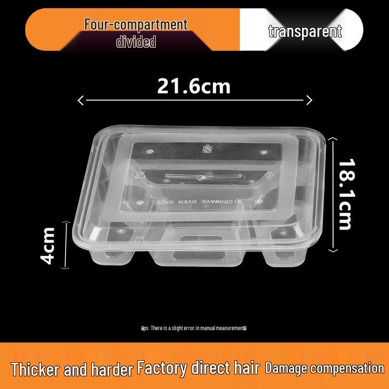 

Miaojiayi Disposable 4-Compartment Plastic Food Container