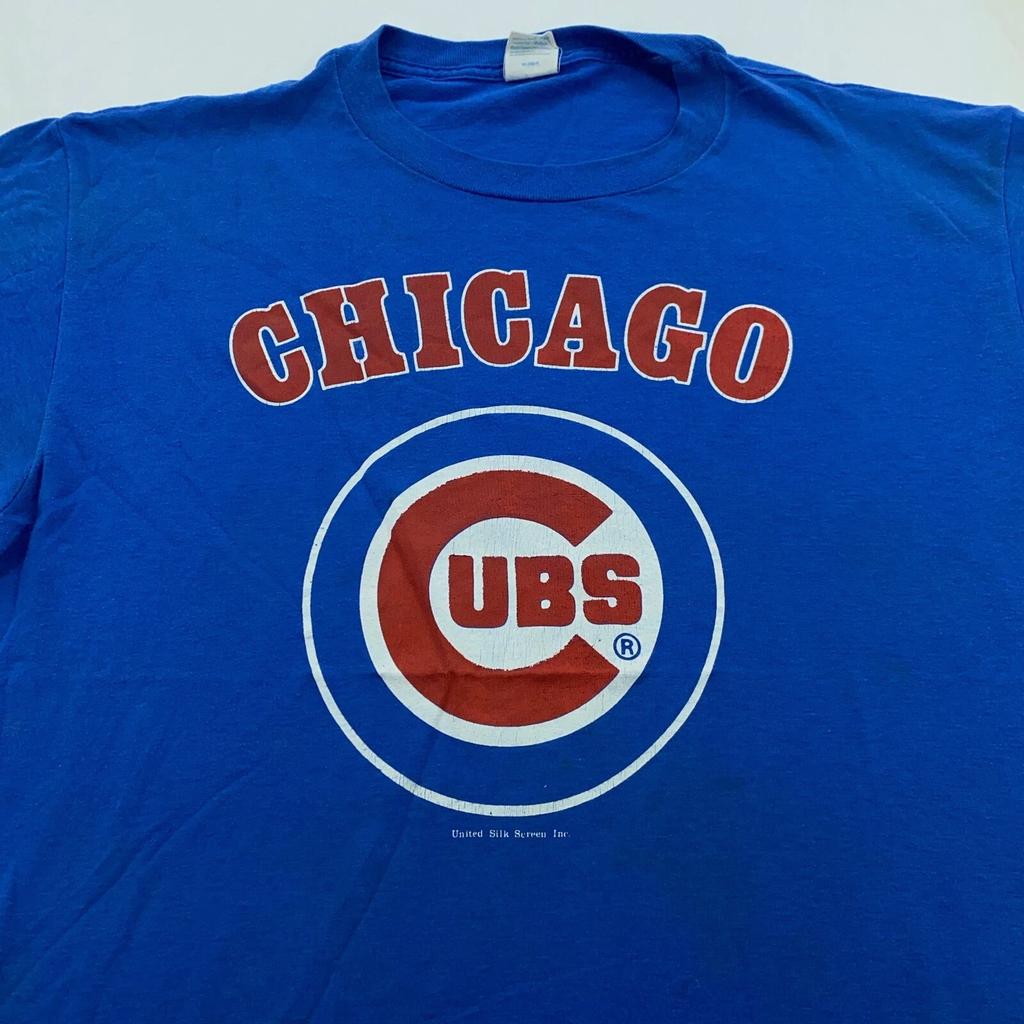 T-shirt vintage anni '80 CHICAGO CUBS M/L baseball mlb morbida sottile