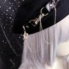 Beret with Metal Chain Painter Hat Cabbie Hat Grandpa Hat for Autumn Winter