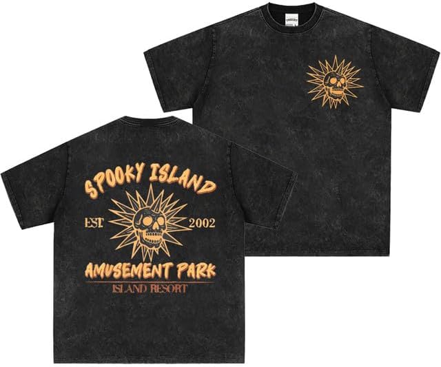 Bellelement Vintage Halloween Spooky Island 2-Sided T-Shirt