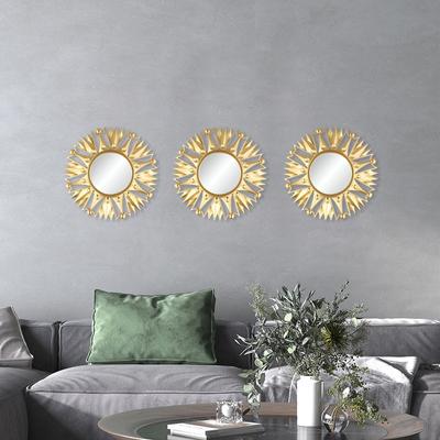 1PC/3PC Nordic Background Living Room Wall Decor Bedroom Gold Hanging Mirror Round Wall Mirror