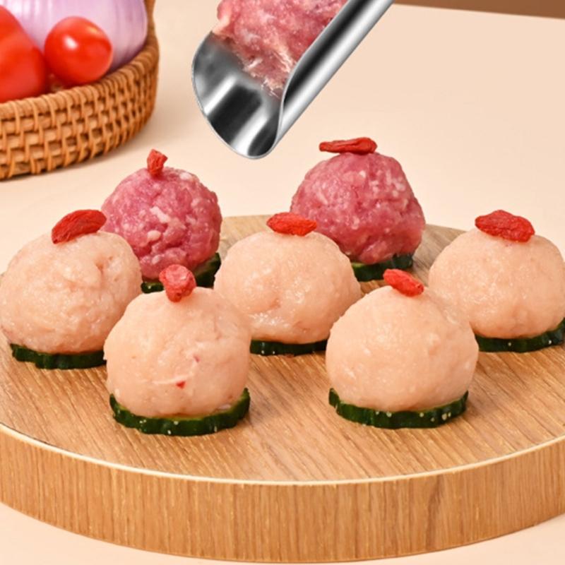 Stainless Steel Meatball Scoops Handheld Meatballs Shaping Tool Professional Meatball Making Device Kitchen Utensils