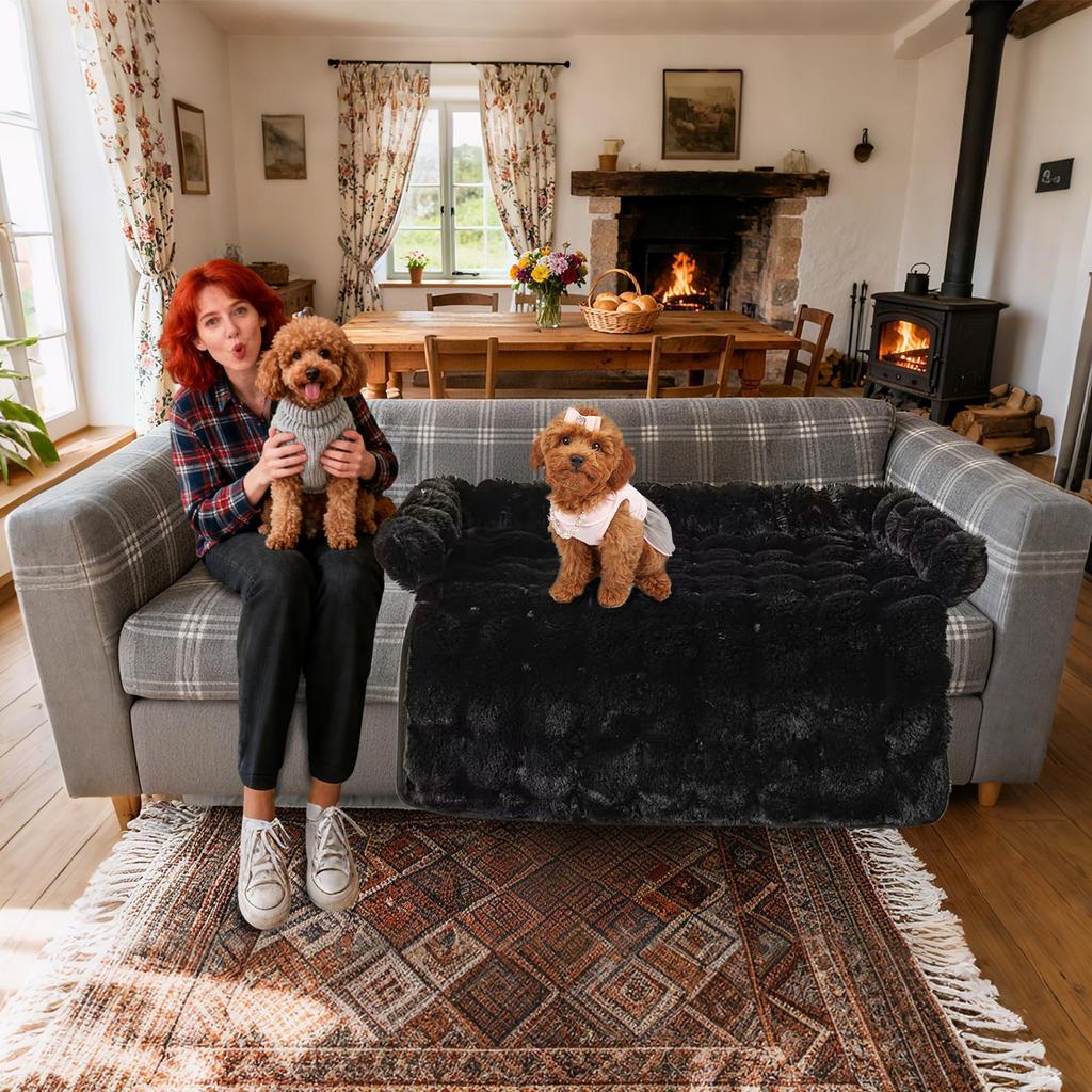 Pet Fluffy Soothing Couch Removable Cat Sleeping Cushion Washable Dog Nest Couch Pet Supplies for Home Kitchen Nursery Apartment