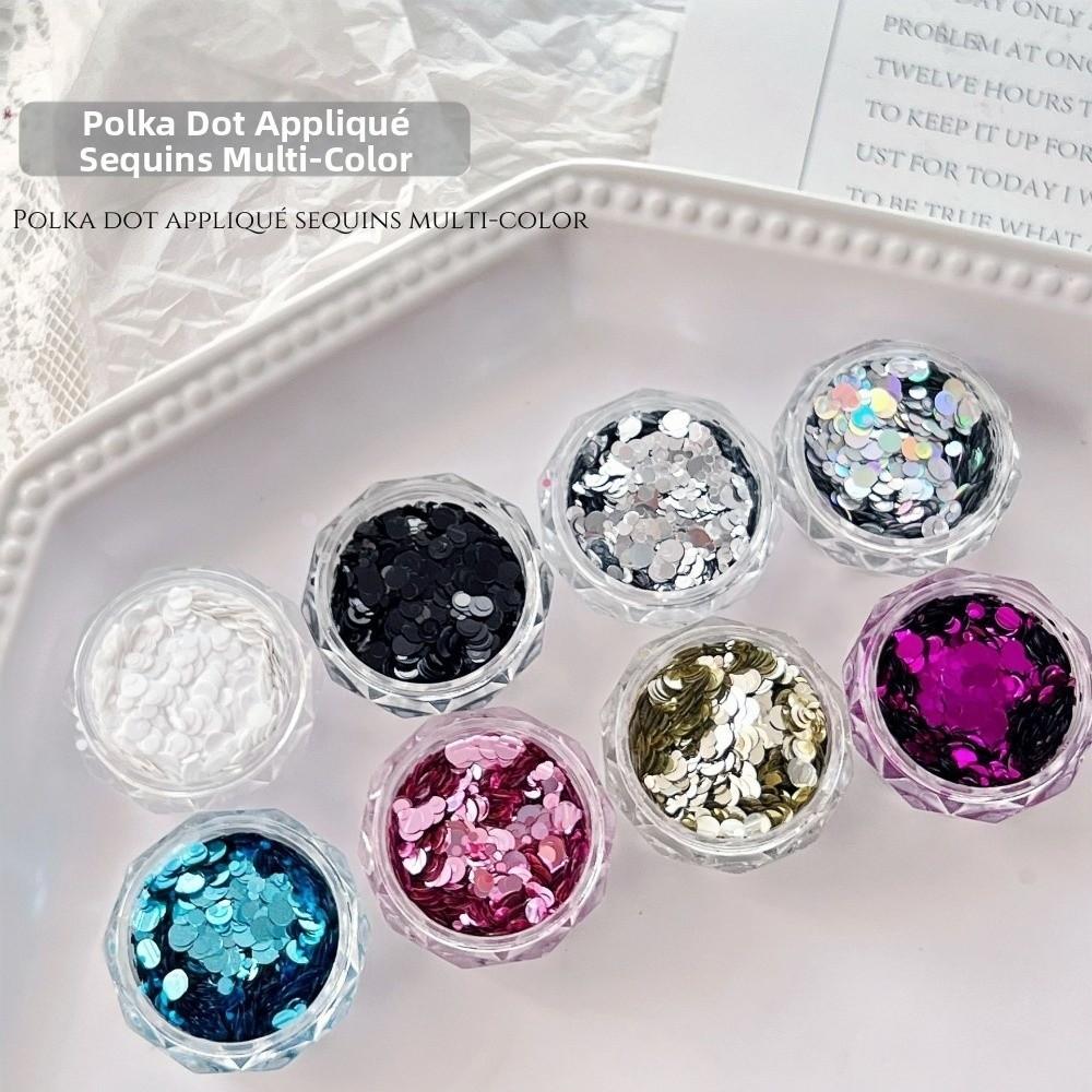 Decorazioni Mini Rotonde a Pois Glitterate per Unghie Fai da Te Patchwork Rotondo con Paillettes Decorazioni per Unghie Uso Professionale