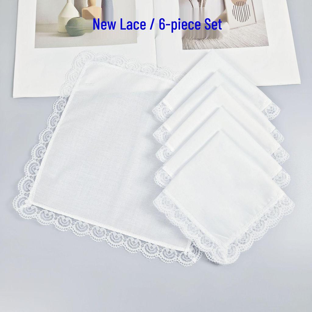 Grynai balta rankų darbo grafiti medvilniniai nėriniai nosinė