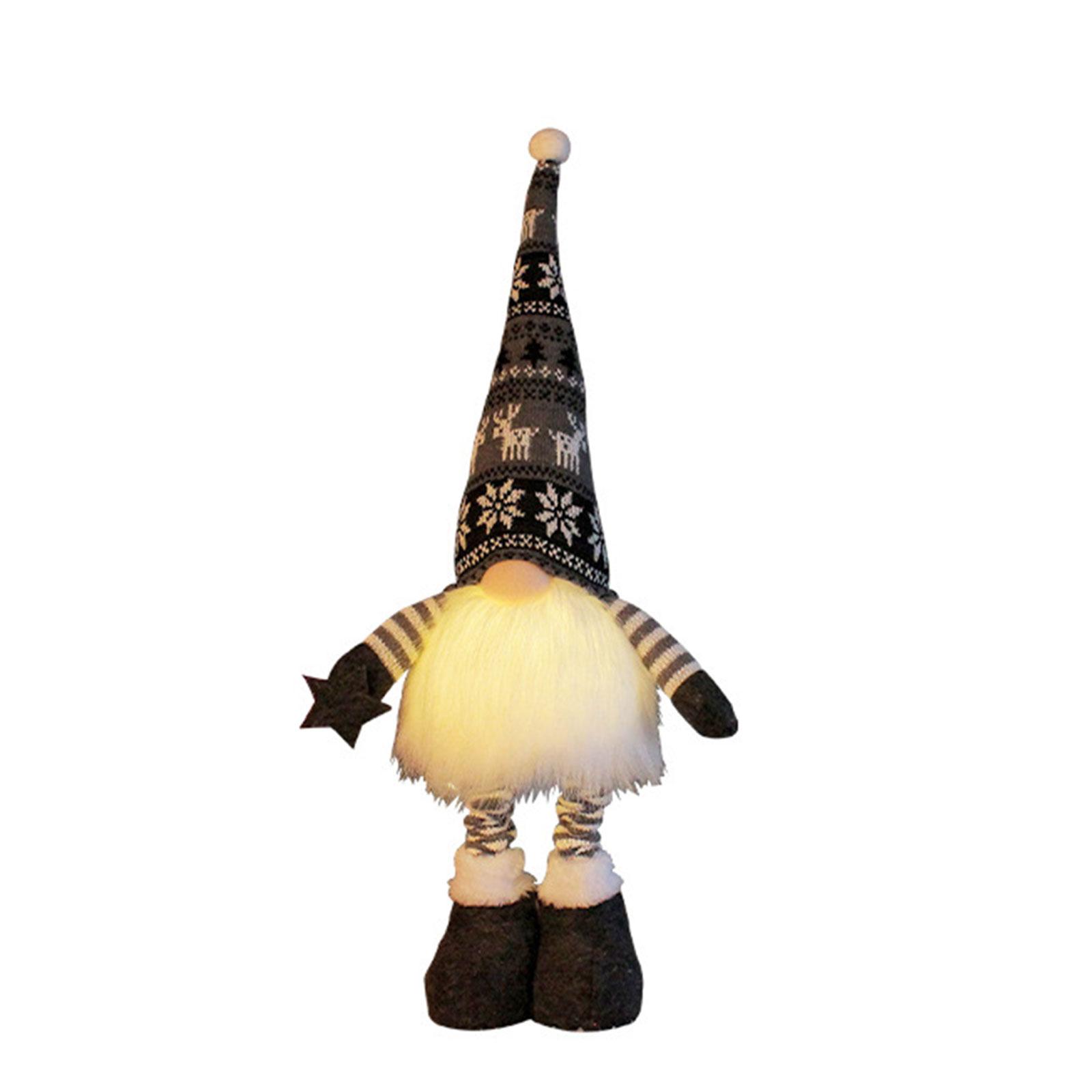 

Christmas Gnomes Glowing Faceless Dolls Plush Dwarfs Decorations Handmade Scandinavian Tomtes Ornament New Year Decor серый