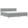 VidaXL Lit à ressorts avec matelas Gris clair 200x200 cm Tissu 3338944