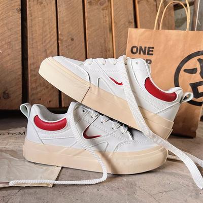 Spring New White Shoes Women's Preppy Style Flat Low-Top Korean Style Leather Canvas Shoes Hong Kong Style Sports Women's Shoes