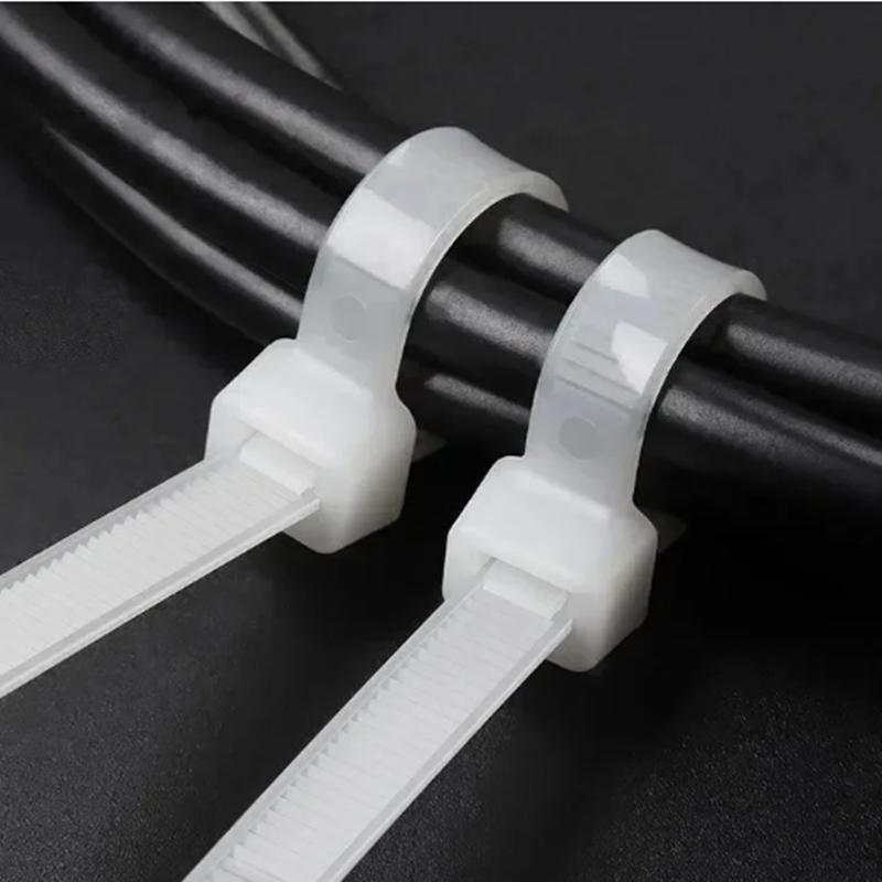 100Pcs Nylon Cable Ties Self-locking Cord Ties Straps Adjustable Cables Fastening Loop Home Office Wire Zip Ties